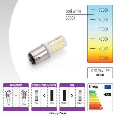 Ampoule LED B15 230V 2W