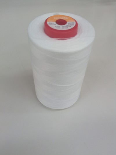 COMETA 0259F Cône de fils a coudre polyester 100% 5000 mètres blanc Fils standard 5000m 11120