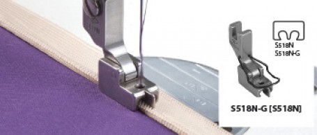 zipper pied travail corps métallique intérieur Semi machines à coudre industrielles téflon zip